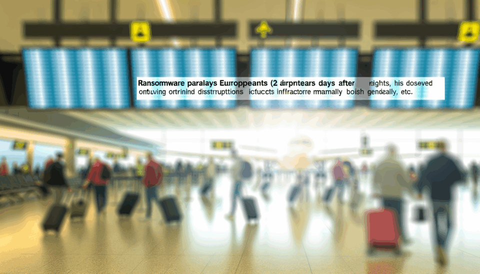 Ransomware paraliza aeropuertos europeos: persisten interrupciones tras ciberataque a infraestructuras críticas